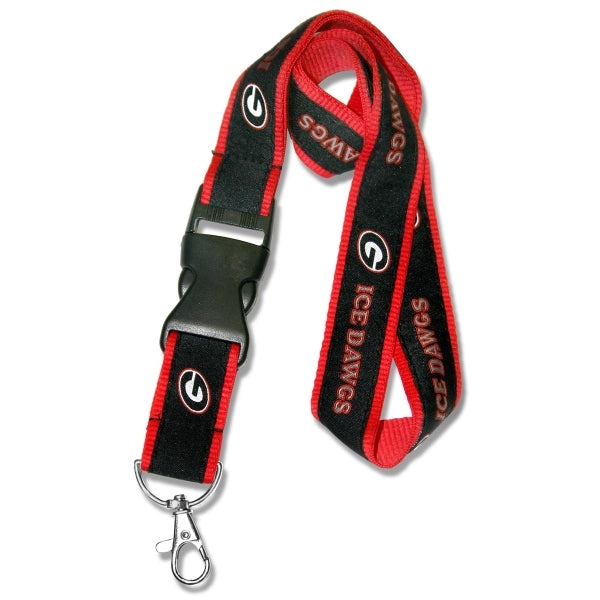 1" Wide Double Layered Woven Lanyard - embroidered