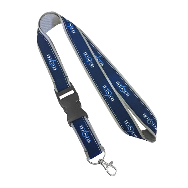 1" Wide Double Layered Woven Lanyard - embroidered