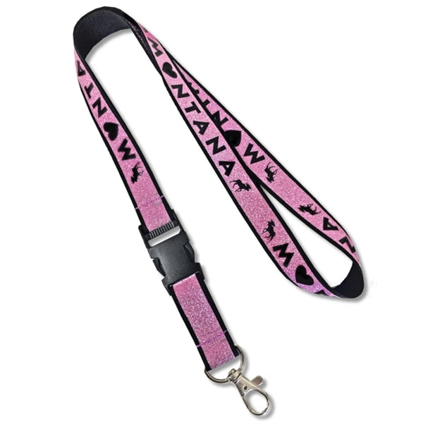 3/4" Wide Custom Printed Glitter Lanyard