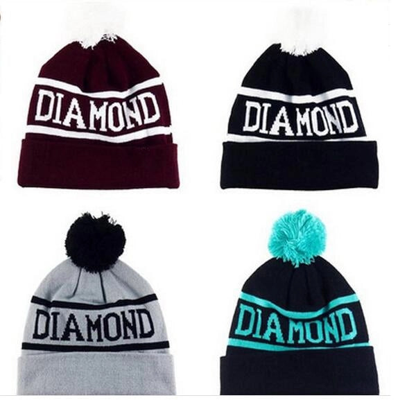 Printed Knit Pom Beanies with Cuff Hat Cap