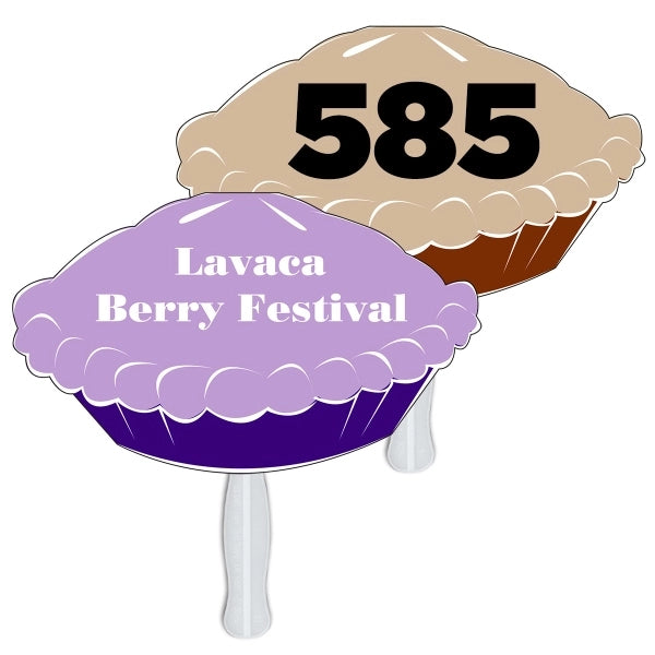 Pie Auction Sandwiched Hand Fan Full Color