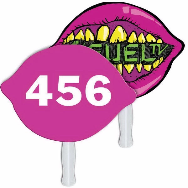 Lemon/Lime Auction Sandwiched Hand Fan Full Color
