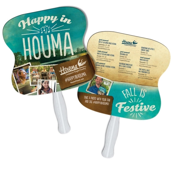 Hourglass Sandwiched Hand Fan Full Color