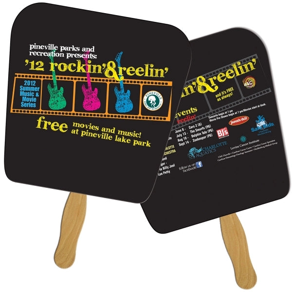 Tapered Square Sandwiched Hand Fan Full Color