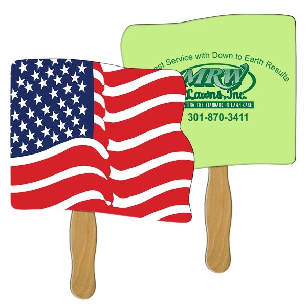 Flag Sandwiched Hand Fan Full Color