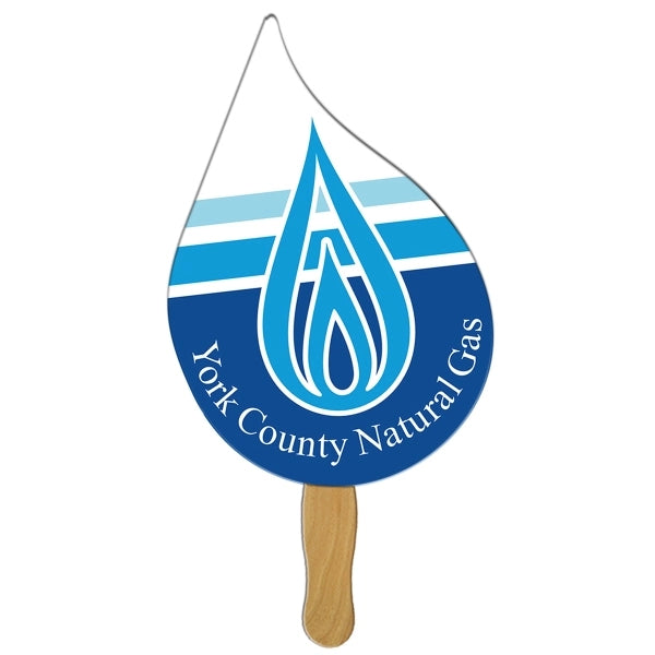 Tear Drop Sandwiched Hand Fan Full Color