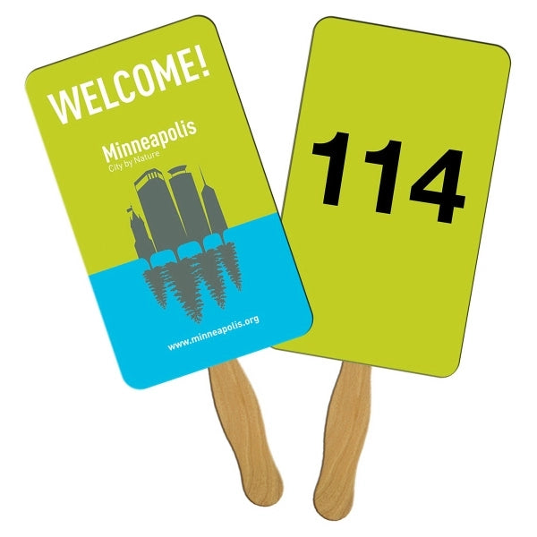Rectangle Auction Sandwiched Hand Fan Full Color