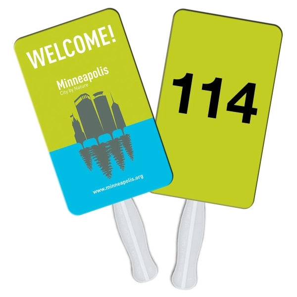 Rectangle Auction Sandwiched Hand Fan Full Color