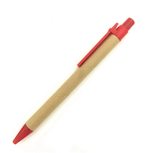 Recycled Cardboard Ballpoint Pen with Plastic Clip