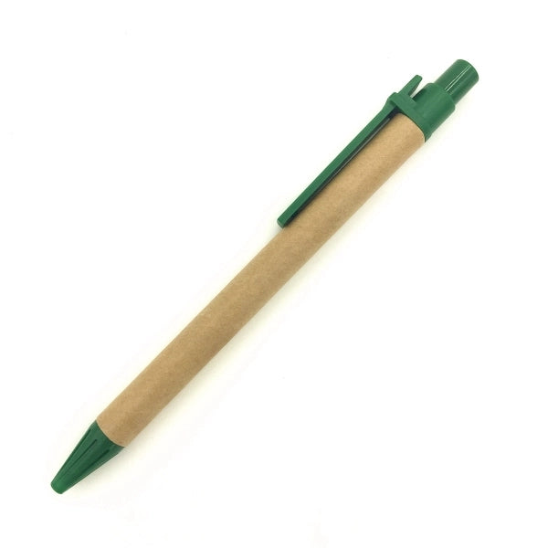 Recycled Cardboard Ballpoint Pen with Plastic Clip