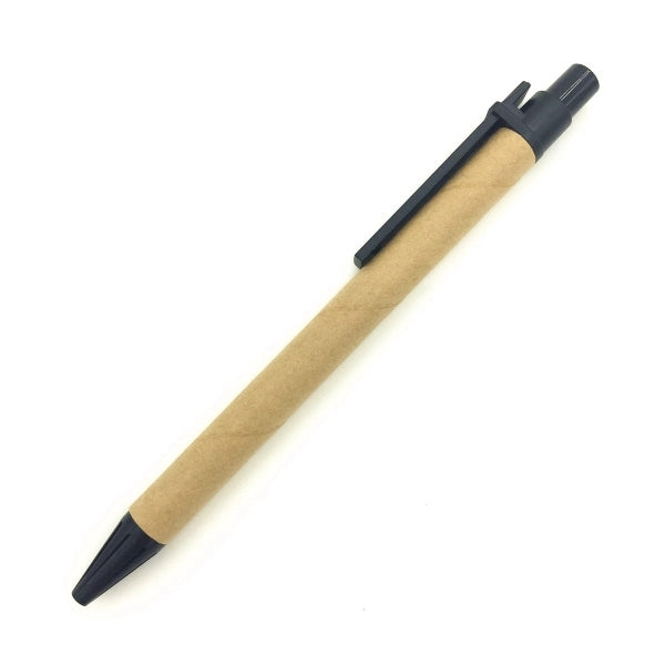 Recycled Cardboard Ballpoint Pen with Plastic Clip