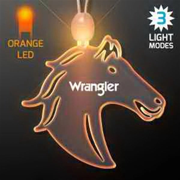 Acrylic Horse Head Shape Necklace with LED