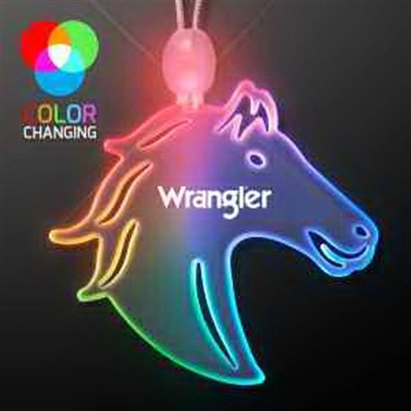 Acrylic Horse Head Shape Necklace with LED