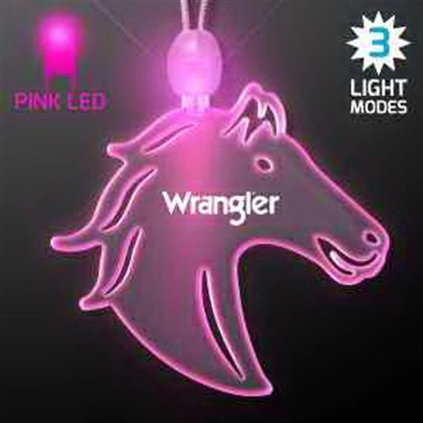 Acrylic Horse Head Shape Necklace with LED
