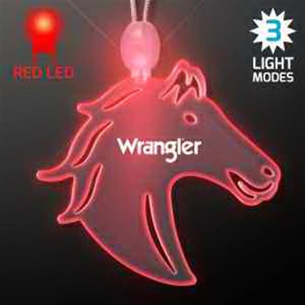 Acrylic Horse Head Shape Necklace with LED