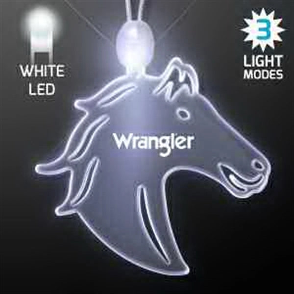 Acrylic Horse Head Shape Necklace with LED