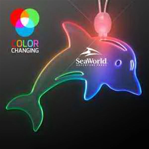 Acrylic Dolphin Shape Necklace with LED