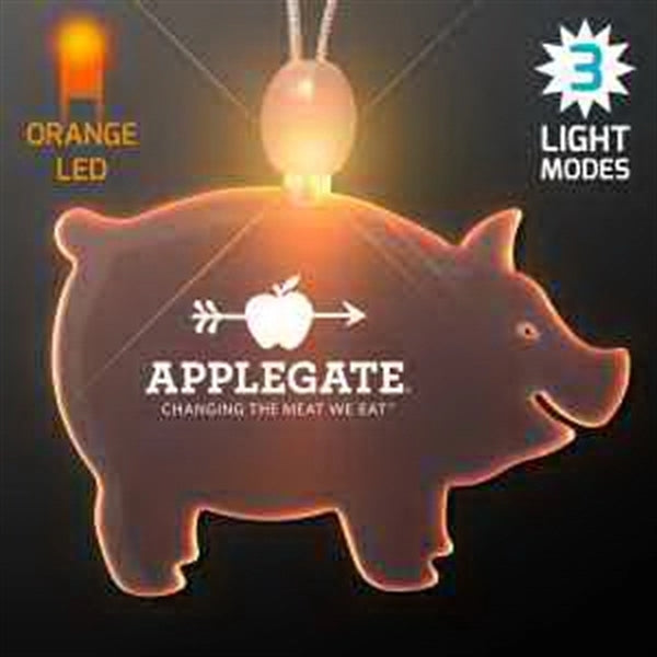 Acrylic Pig Shape Necklace with LED