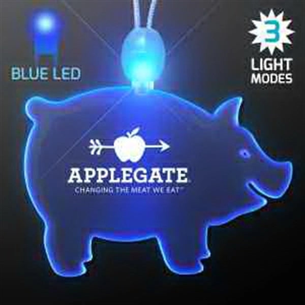 Acrylic Pig Shape Necklace with LED