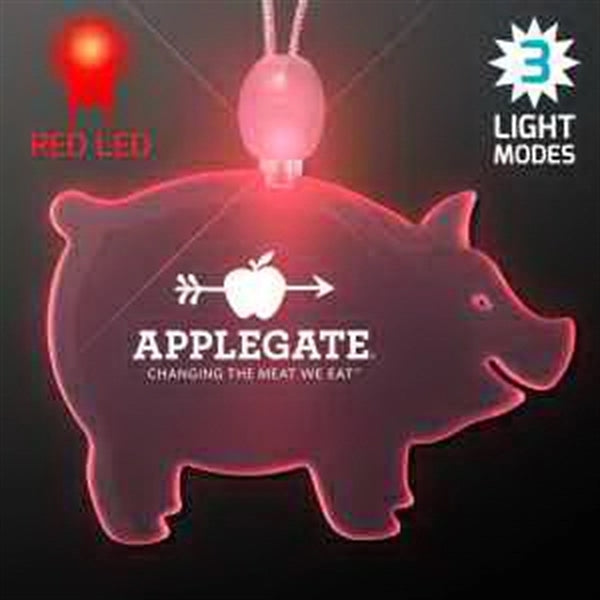 Acrylic Pig Shape Necklace with LED