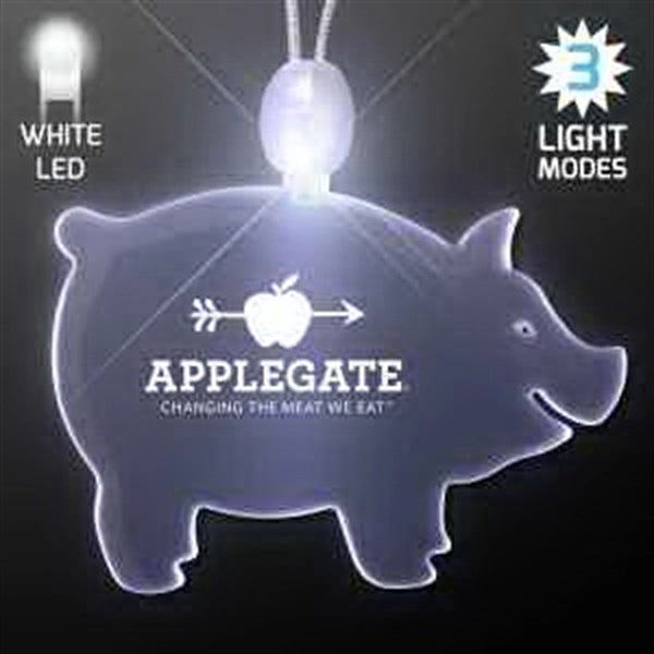 Acrylic Pig Shape Necklace with LED