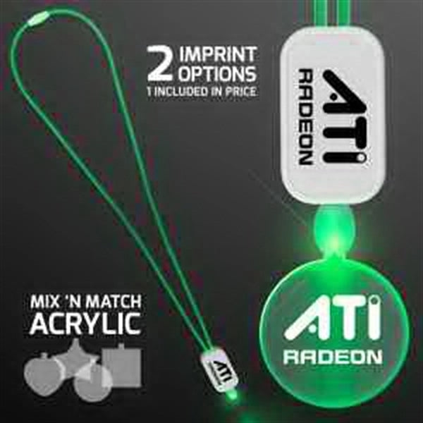 LED Neon Lanyards with Acrylic Circle Pendant
