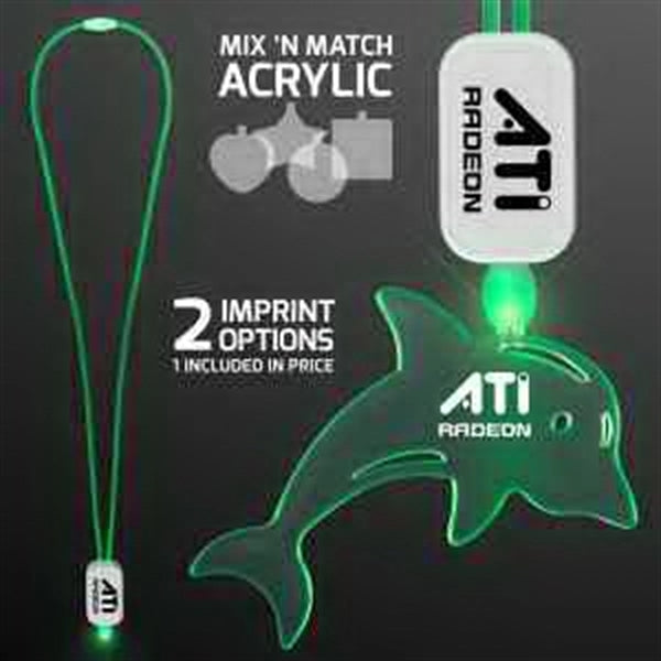 LED Lanyards with Acrylic Dolphin Pendant