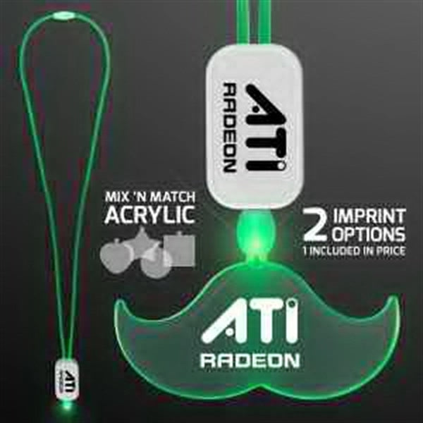 LED Lanyard with Acrylic Mustache Pendant