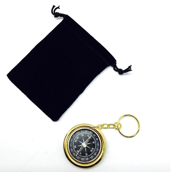 Brass Compass Keychain
