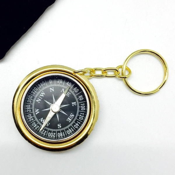 Brass Compass Keychain