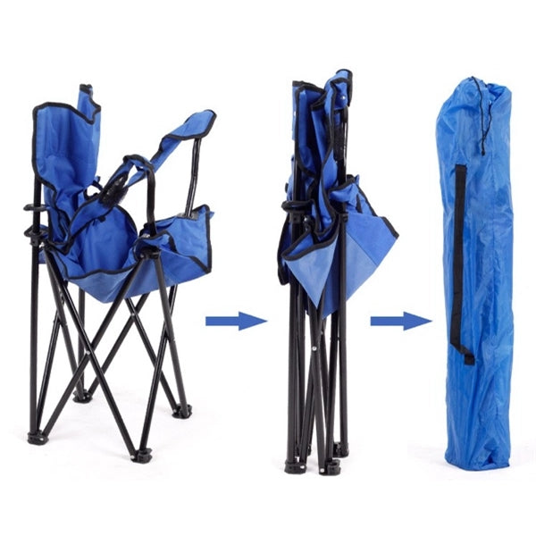 Portable folding chair with cup holder