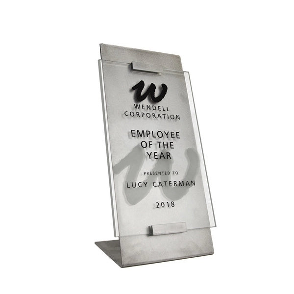 Bent Metal Standing Glass Award