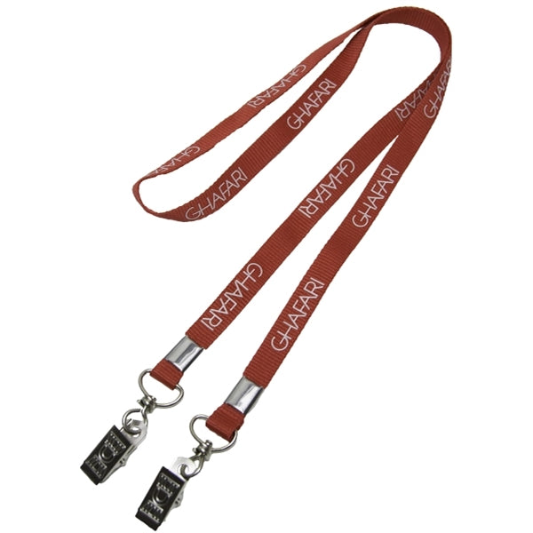 1" Custom Open Ended Polyester Lanyard w/ Badge Holder