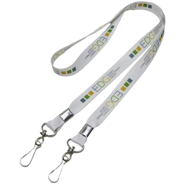 1/2" Custom Open Ended Polyester Lanyard w/ Badge Holder