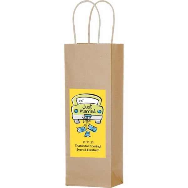 Natural Kraft 1-Bottle Wine Tote Bag - Color Evolution