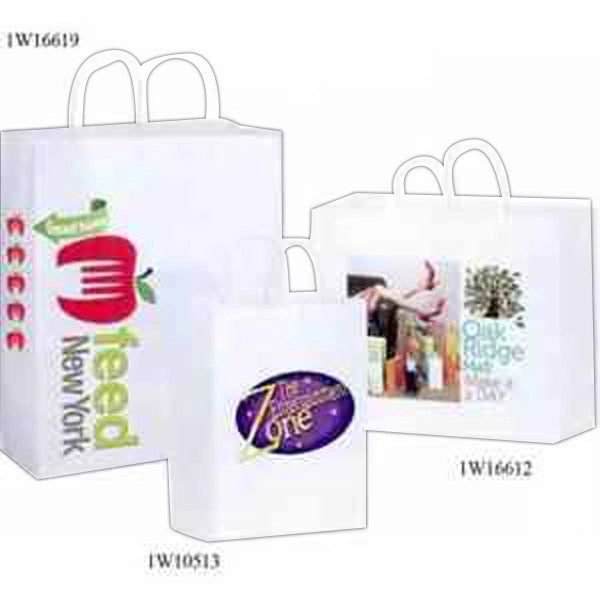 White Kraft Paper Shopper Bag in CMYK - Color Evolution