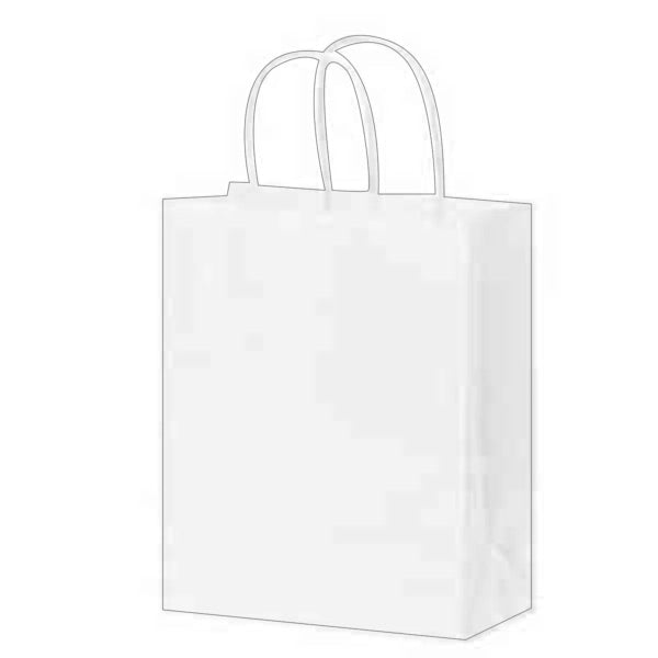 White Kraft Paper Shopper Bag in CMYK - Color Evolution