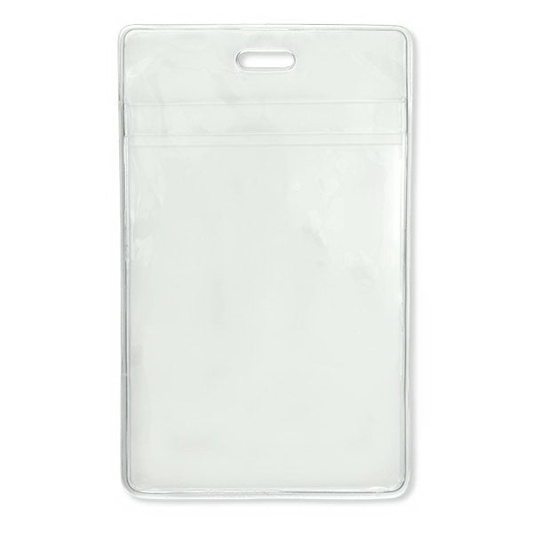 Vertical 2-Pocket Event-Size Vinyl Badge Holders, 3" x 4.25"