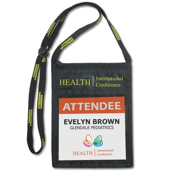 Nylon Multi-Pocket Credential Wallets with Imprintable Strap