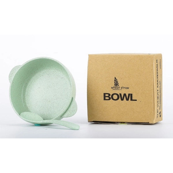Kids Wheat straw bowl with spoon