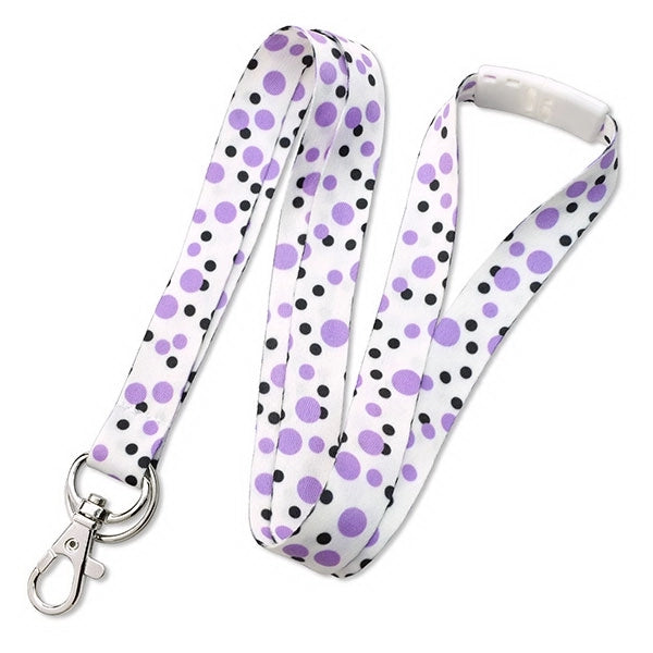 5/8" Polka Dot Lanyard with Trigger Hook and Split Ring
