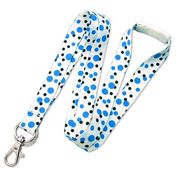 5/8" Polka Dot Lanyard with Trigger Hook and Split Ring