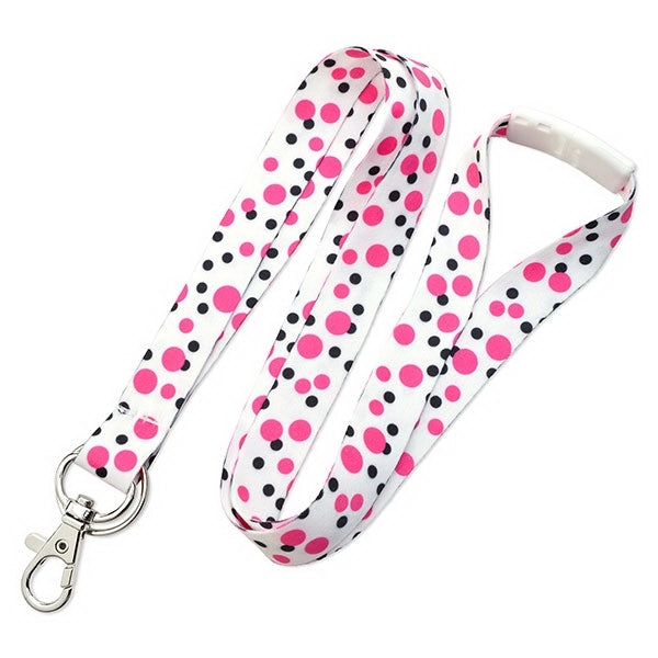 5/8" Polka Dot Lanyard with Trigger Hook and Split Ring