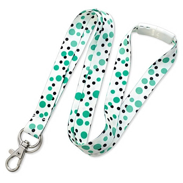 5/8" Polka Dot Lanyard with Trigger Hook and Split Ring