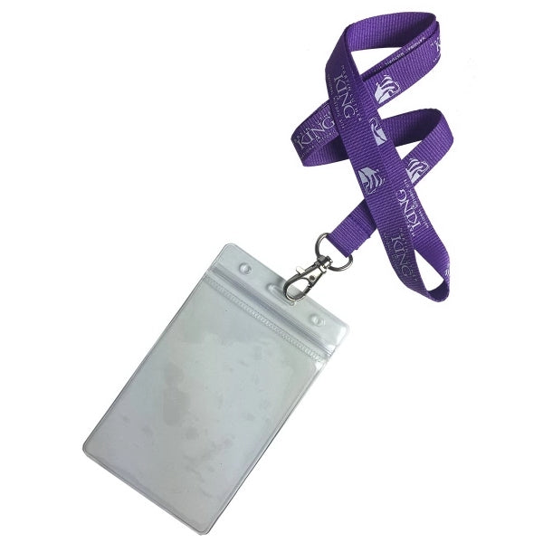1" Lanyards w/ Badge Holder Combo Clear Vinyl