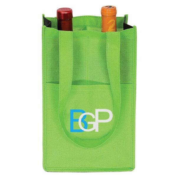 Custom Non Woven 2 Packed Bottles Wine Tote Bag