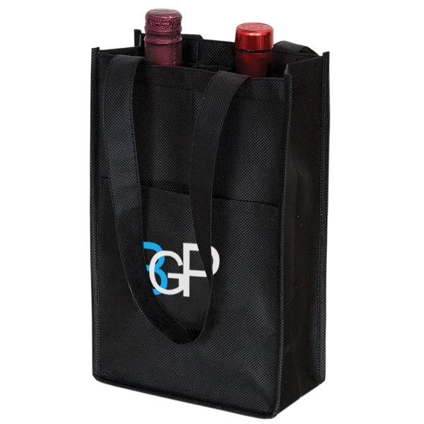 Custom Non Woven 2 Packed Bottles Wine Tote Bag