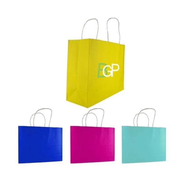 Recycled Colorful Kraft Paper Gift Shopping Bag