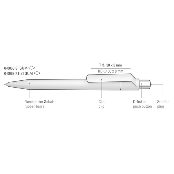 ON TOP K Transparent SI GUM Plunger-Action Pen