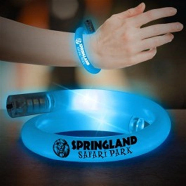 11" Coil Tube Bracelets w/Flashing LED Lights